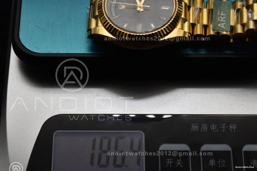 Soft 1:1 Date Bracelet ARF Weight) Crystal On President (Gain 656 Best YG Day Edition Black Dial 228238 VR3255 40 0228